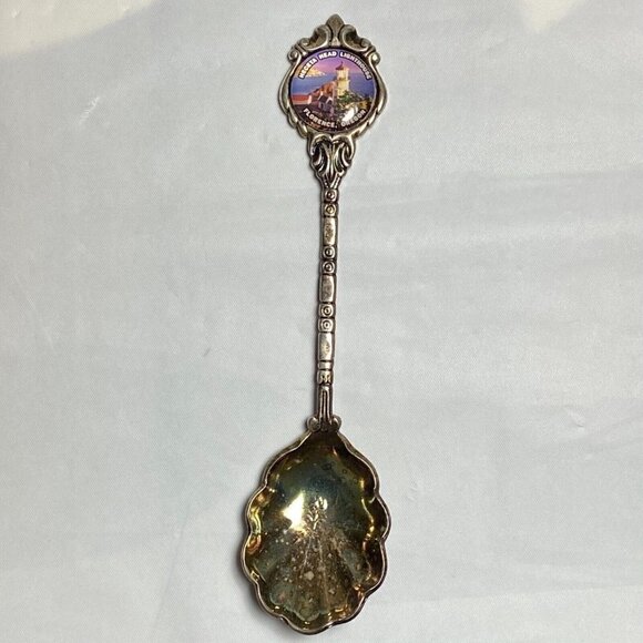 Heceta Head Lighthouse Souvenir Spoon Florence Oregon 4.5" Silver Plate RARE - Picture 1 of 7